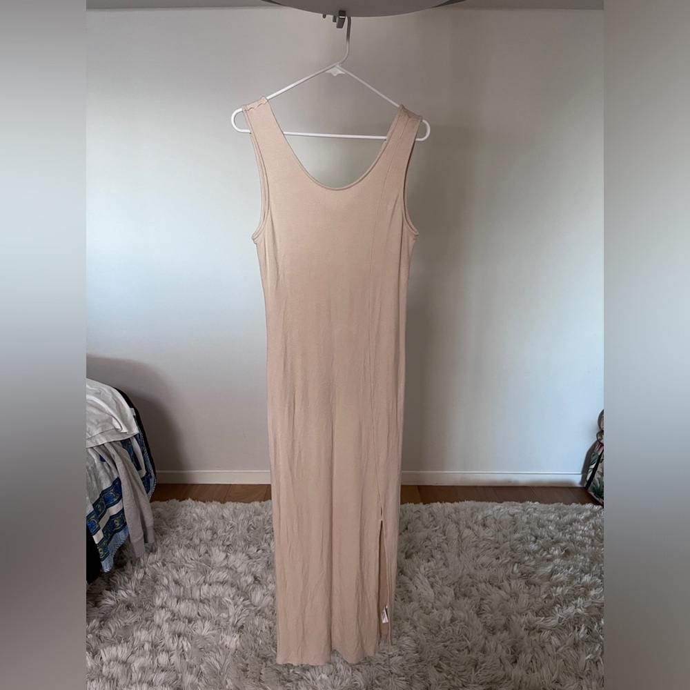 Three Dots Rib Slit Tank Dress | Sandshell - Picture 6 of 10